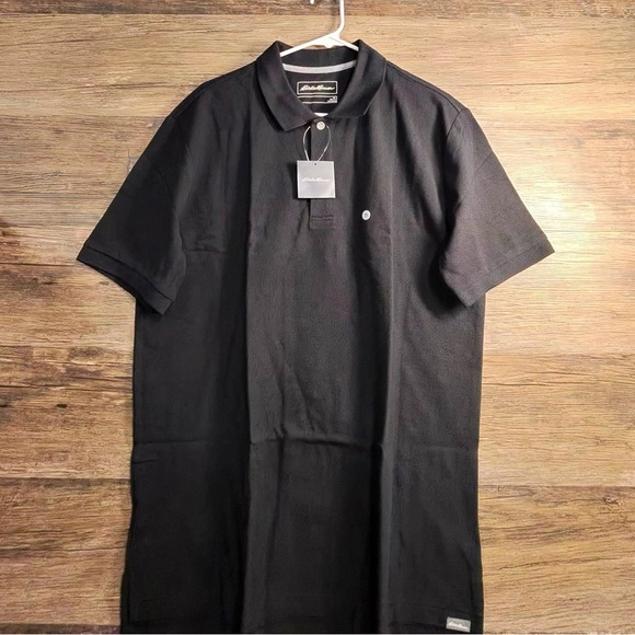 Eddie Bauer Black Polo Shirt LT - Picture 1 of 10